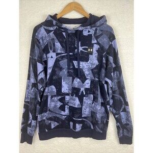 Under Armour  Men’s Blue Geometric Pattern Sz Medium Hoodie Loose Fit